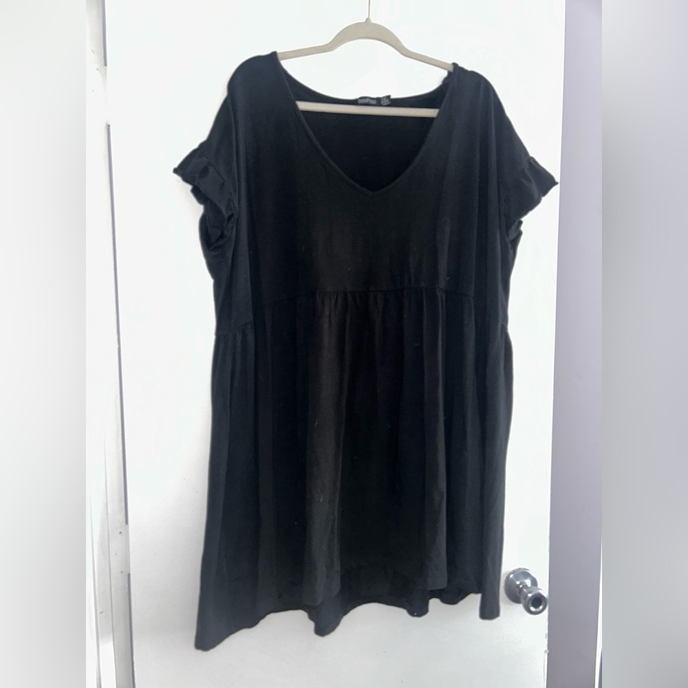 Plus size black v neck sundress